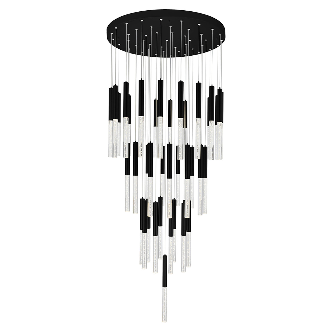 CWI LIGHTING 1703P32-45-101 Dragonswatch LED Integrated Chandelier with Black Finish
