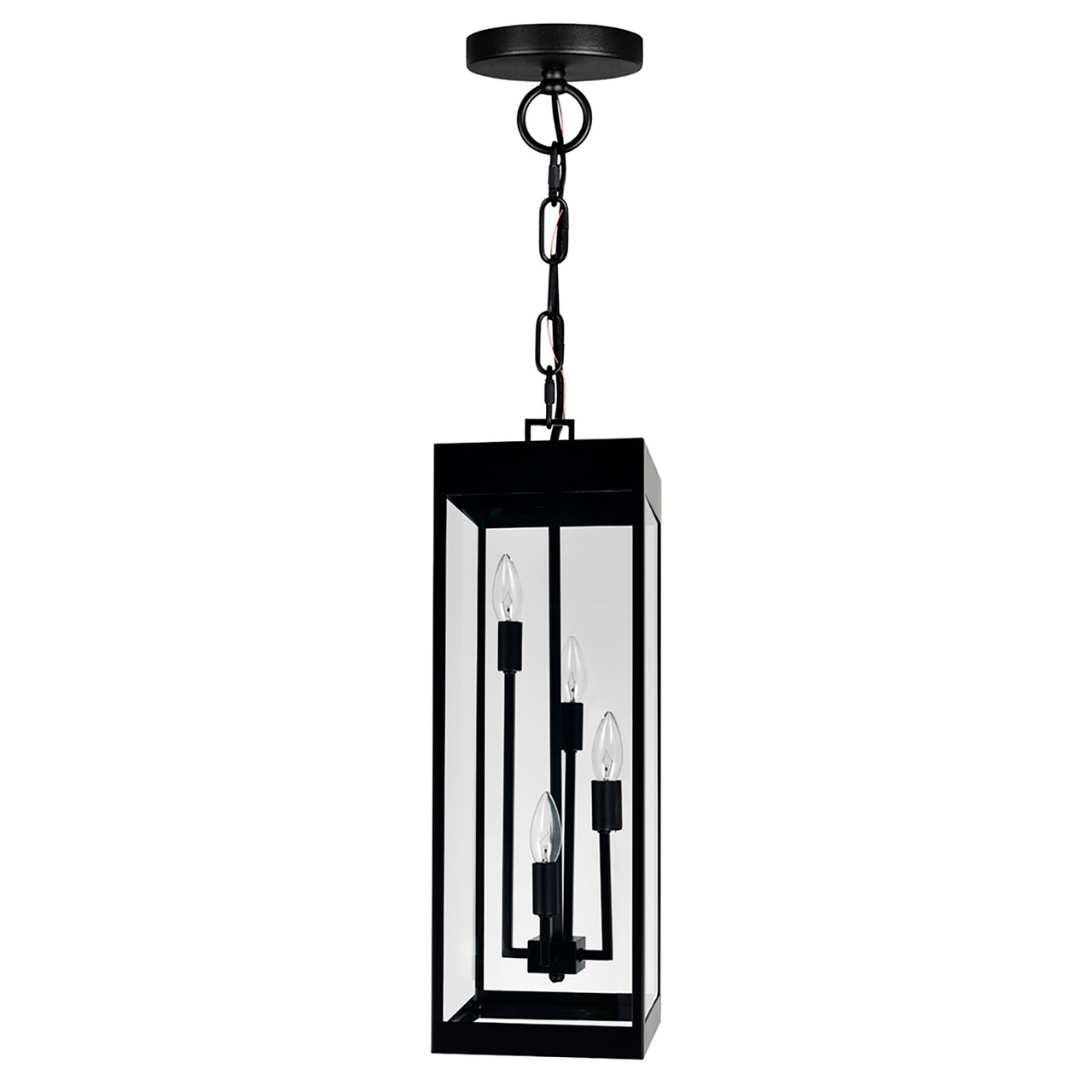 CWI LIGHTING 1695P8-4-101 Windsor 4 Light Black Outdoor Ceiling Light