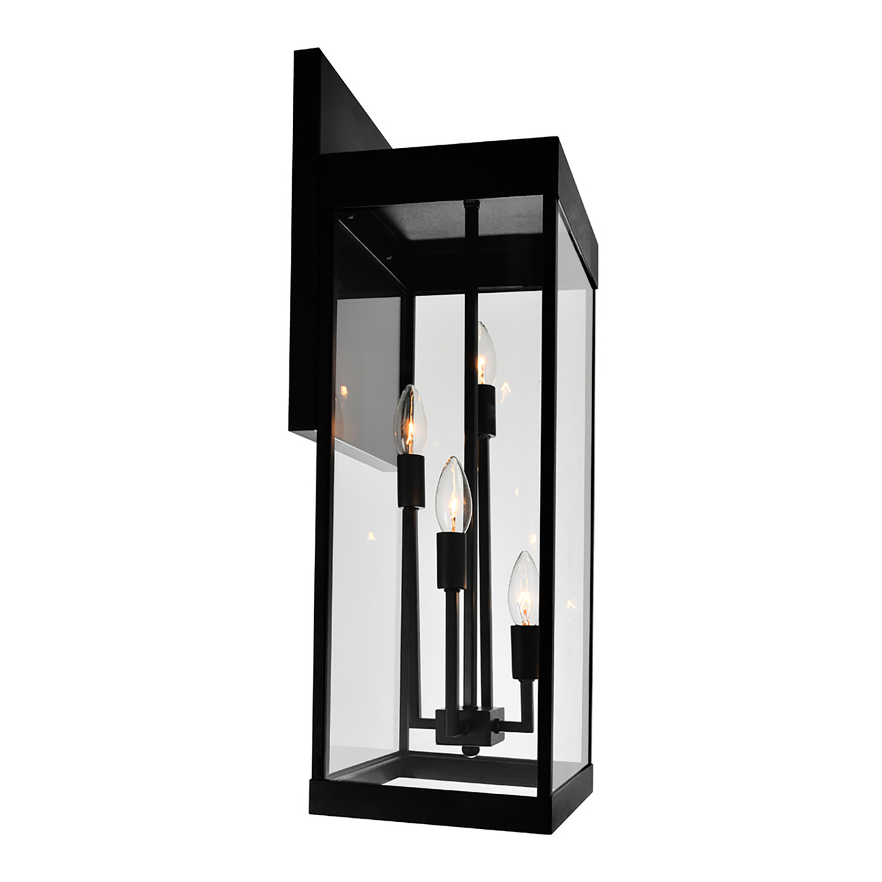 CWI LIGHTING 1695W8-4-101 Windsor 4 Light Black Outdoor Wall Light