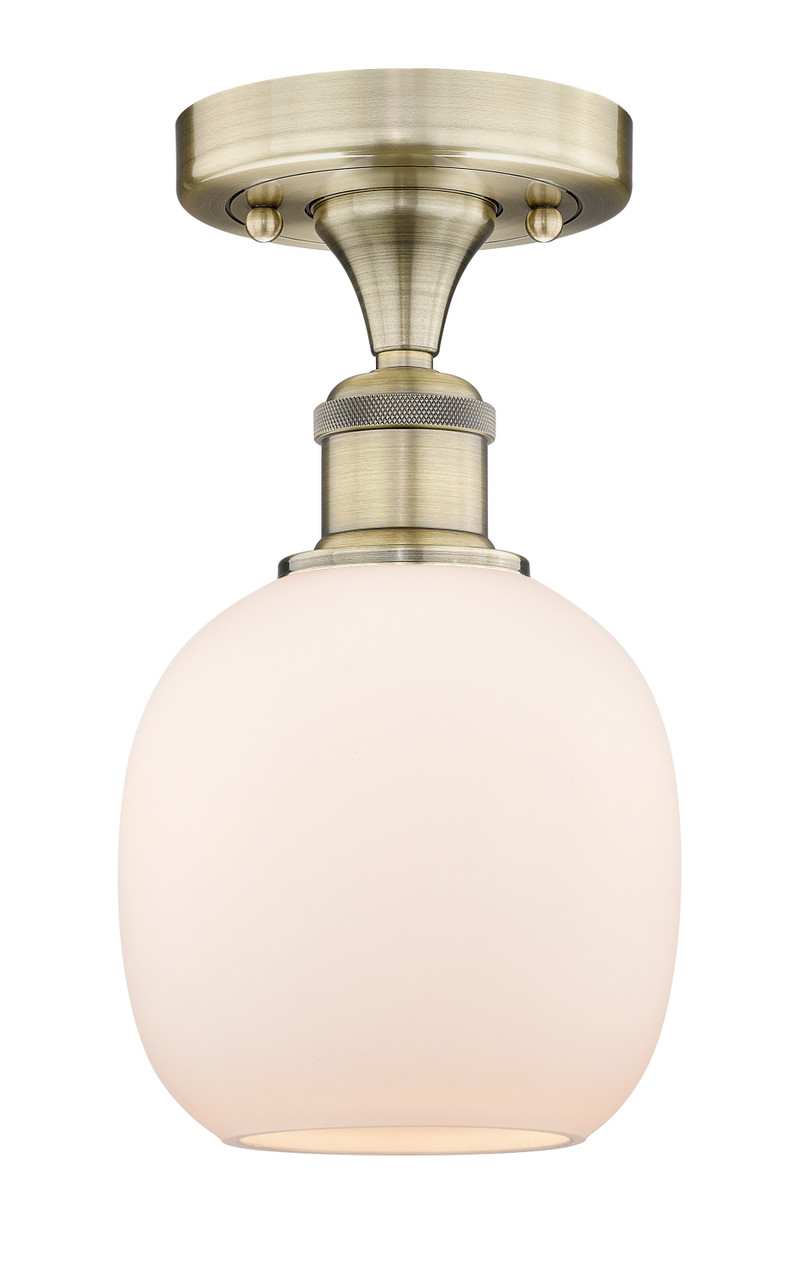 INNOVATIONS 616-1F-AB-G101 Belfast 1 6 inch Flush Mount Antique Brass