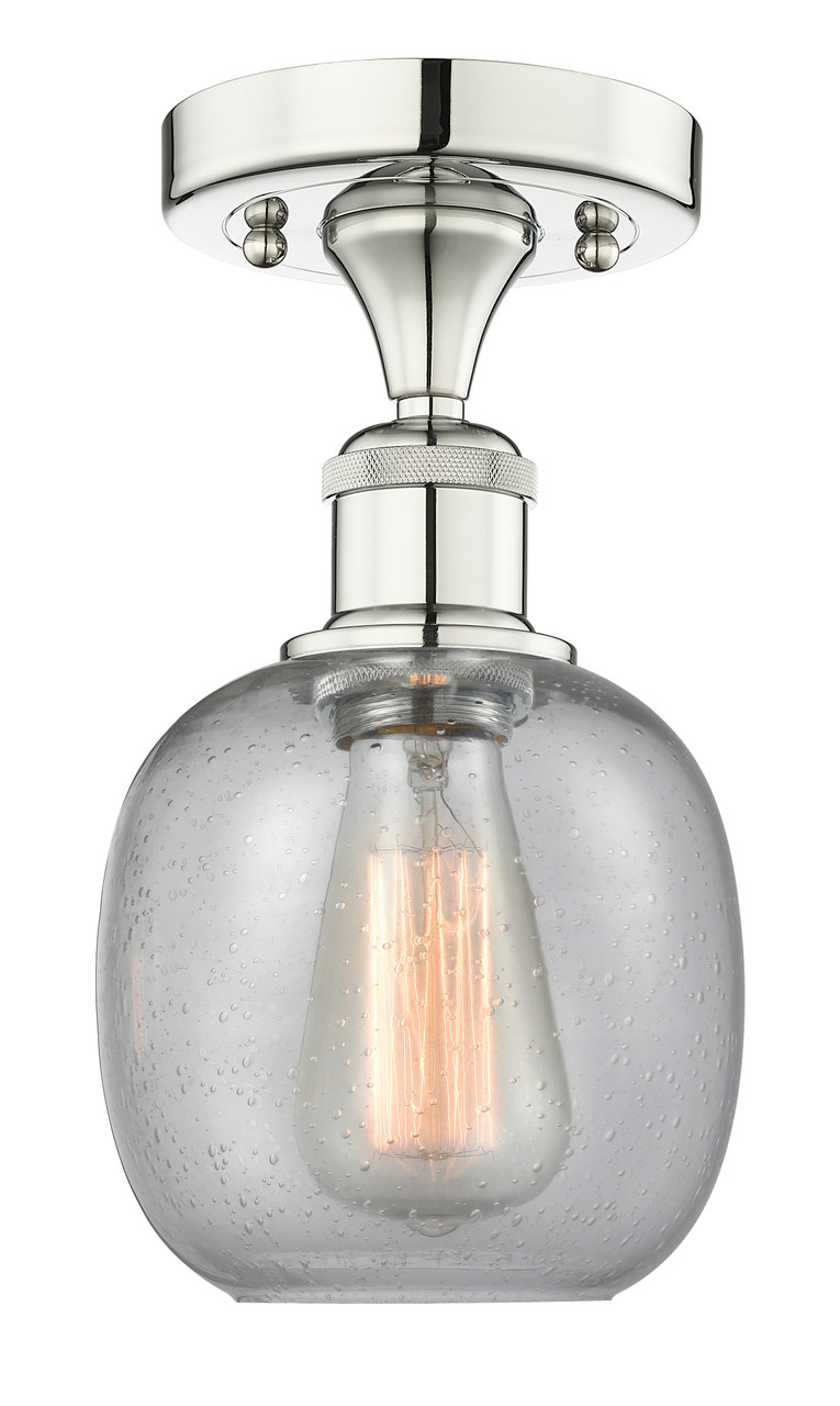 INNOVATIONS 616-1F-PN-G104 Belfast 1 6 inch Flush Mount Polished Nickel