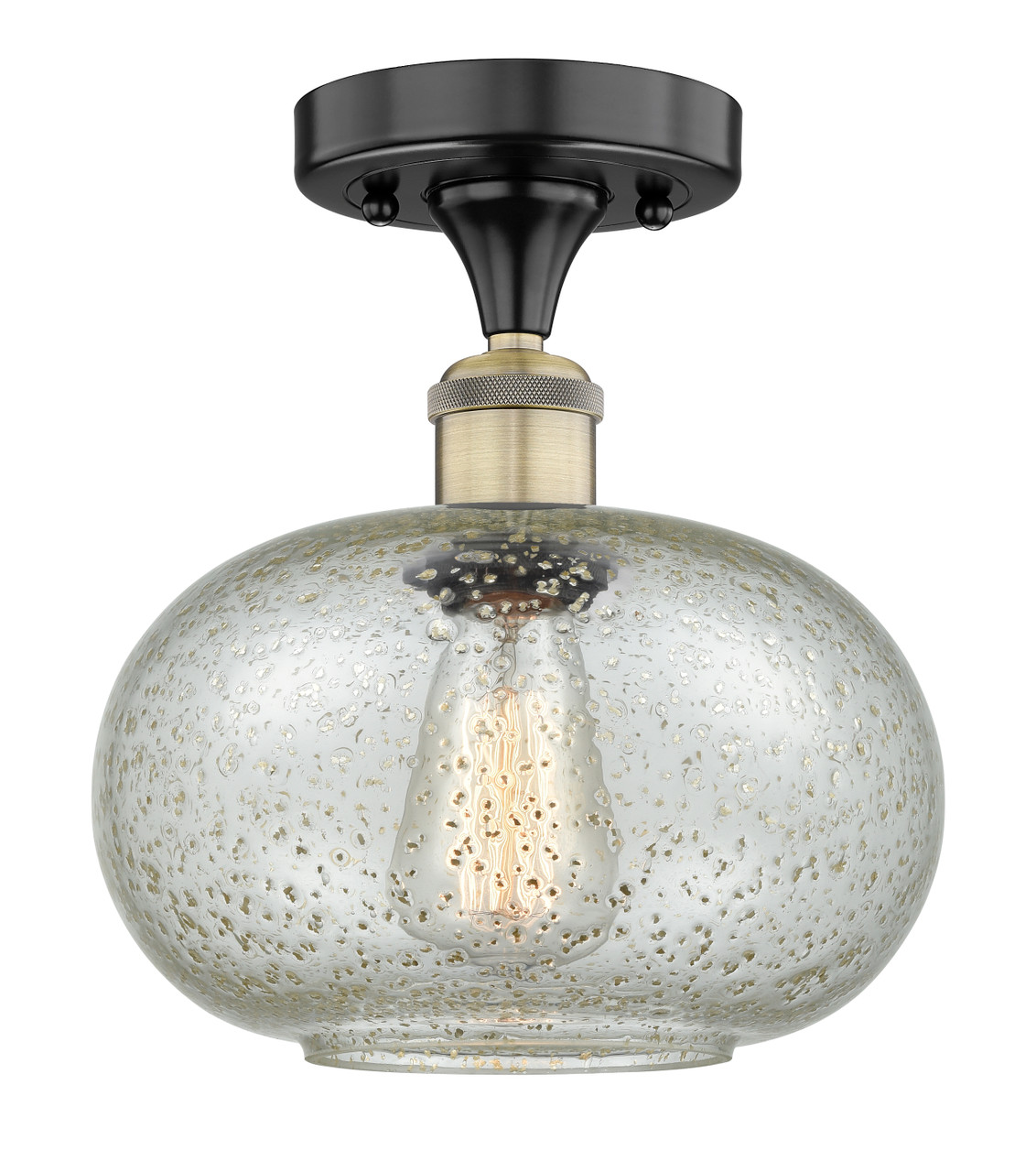 INNOVATIONS 616-1F-BAB-G249 Gorham 1 9.5 inch Flush Mount Black Antique Brass