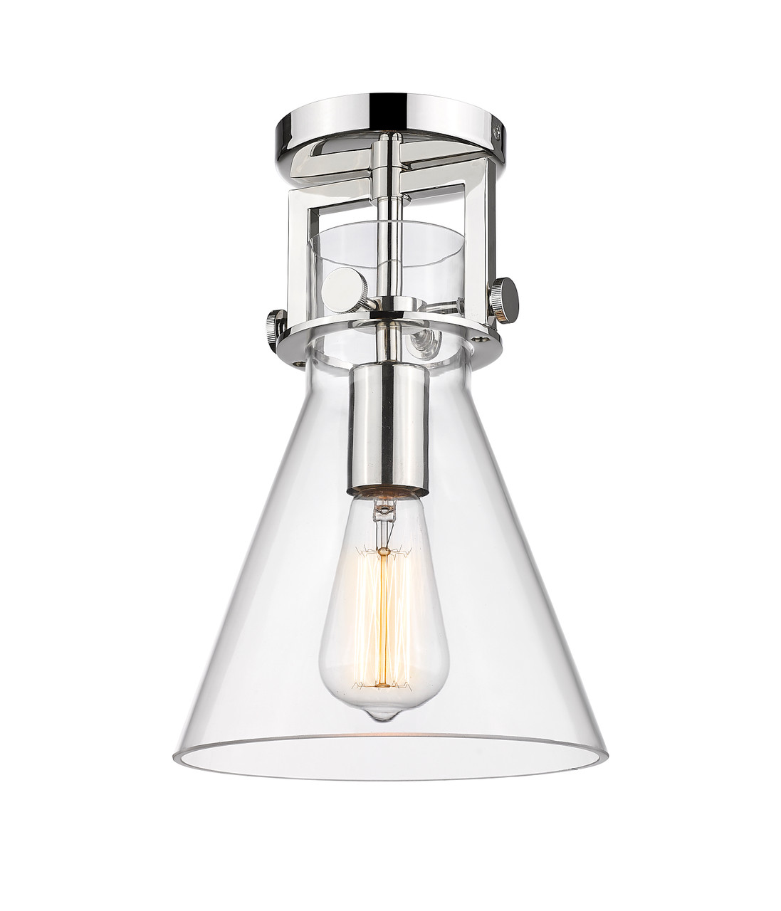 INNOVATIONS 411-1F-PN-G411-8CL Newton Cone 1 8 inch Flush Mount Polished Nickel