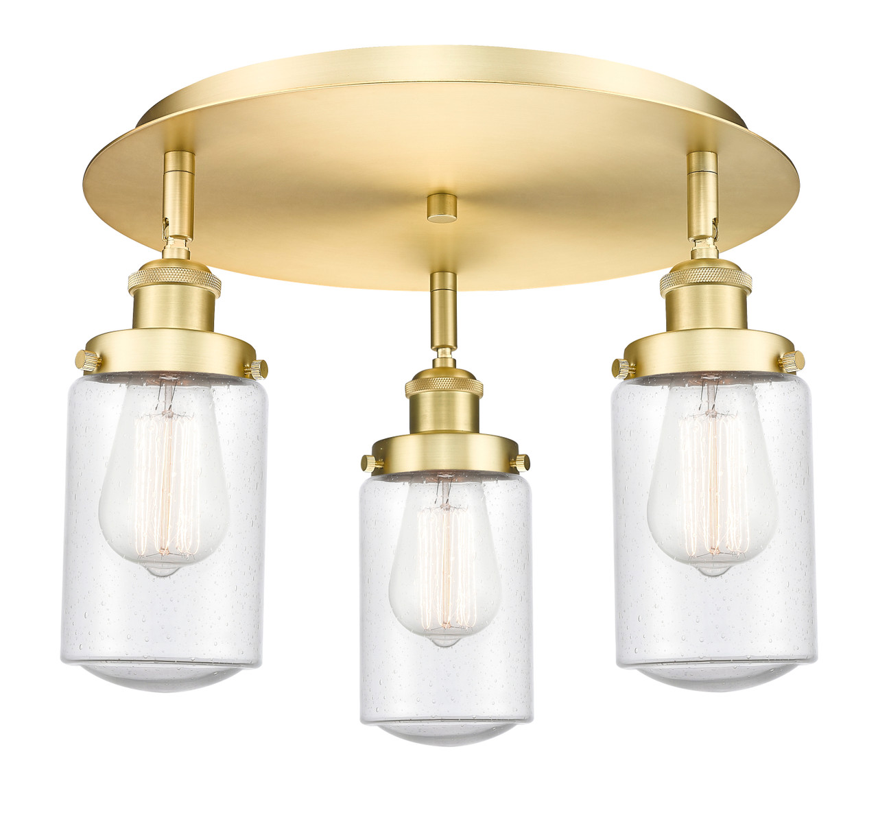 INNOVATIONS 916-3C-SG-G314 Dover 3 16.25 inch Flush Mount Satin Gold
