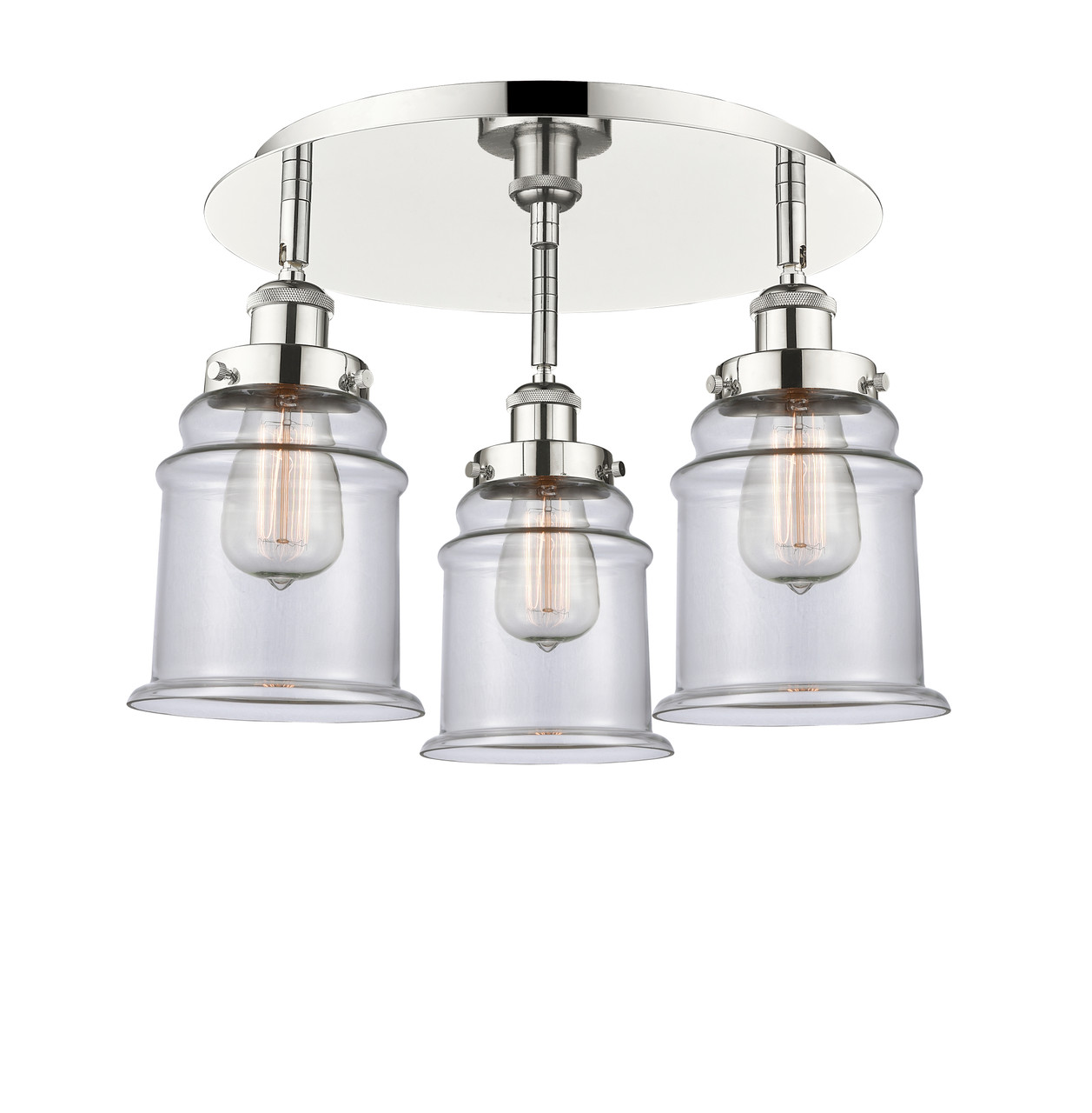 INNOVATIONS 916-3C-PN-G182 Canton 3 17.75 inch Flush Mount Polished Nickel