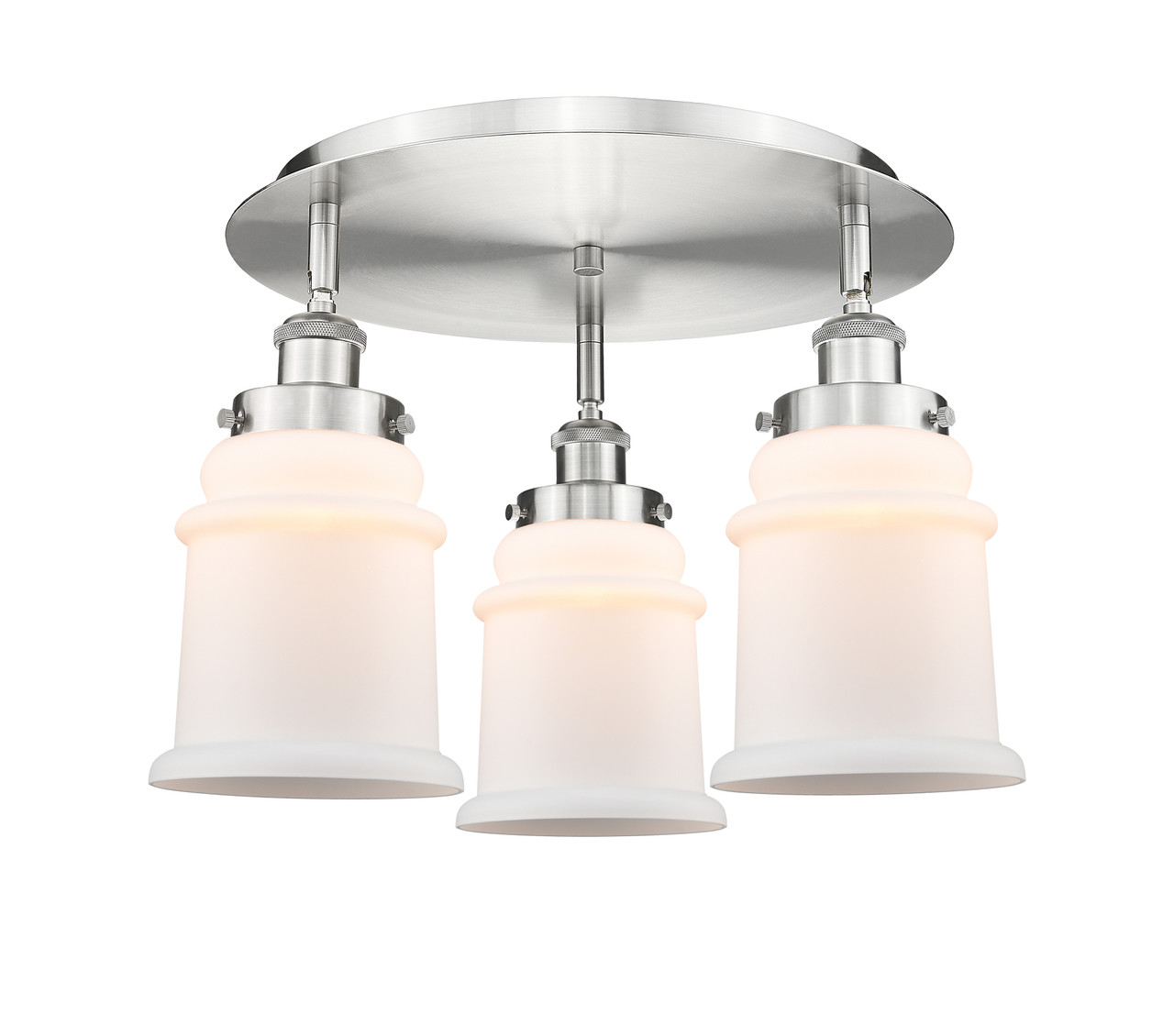 INNOVATIONS 916-3C-SN-G181 Canton 3 17.75 inch Flush Mount Satin Nickel