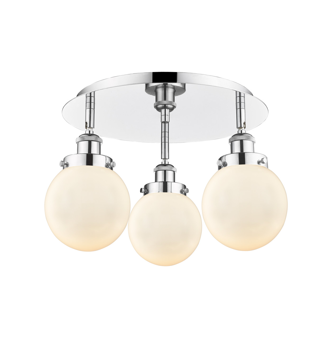 INNOVATIONS 916-3C-PC-G201-6 Beacon 3 17.75 inch Flush Mount Polished Chrome