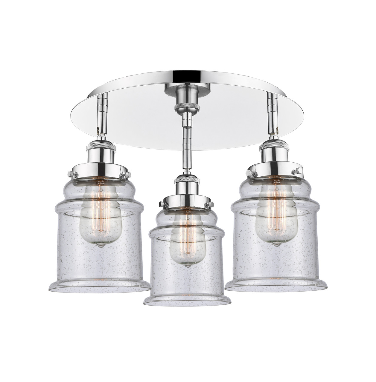 INNOVATIONS 916-3C-PC-G184 Whitney 3 17.75 inch Flush Mount Polished Chrome
