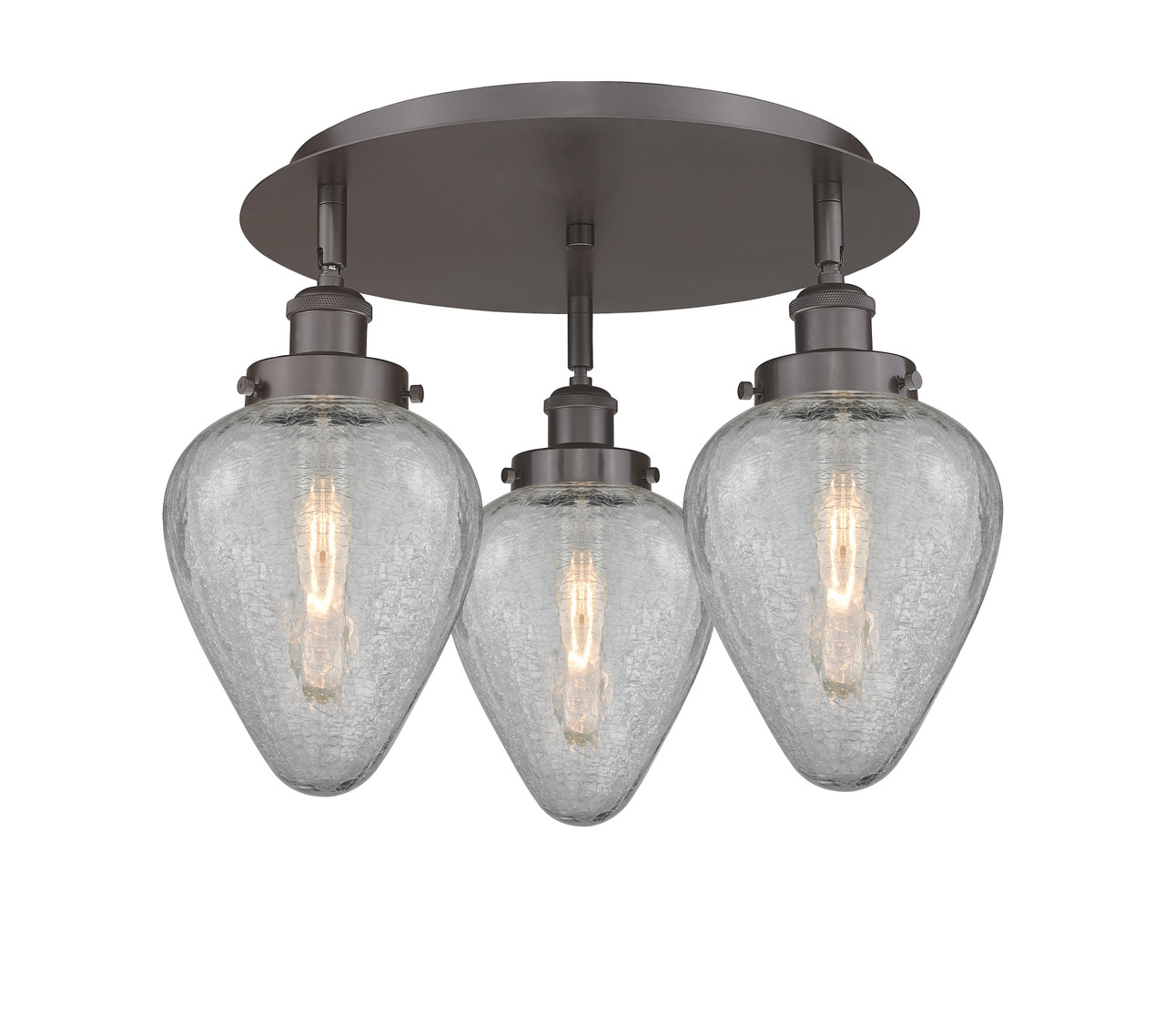 INNOVATIONS 916-3C-OB-G165 Geneseo 3 17.75 inch Flush Mount Oil Rubbed Bronze