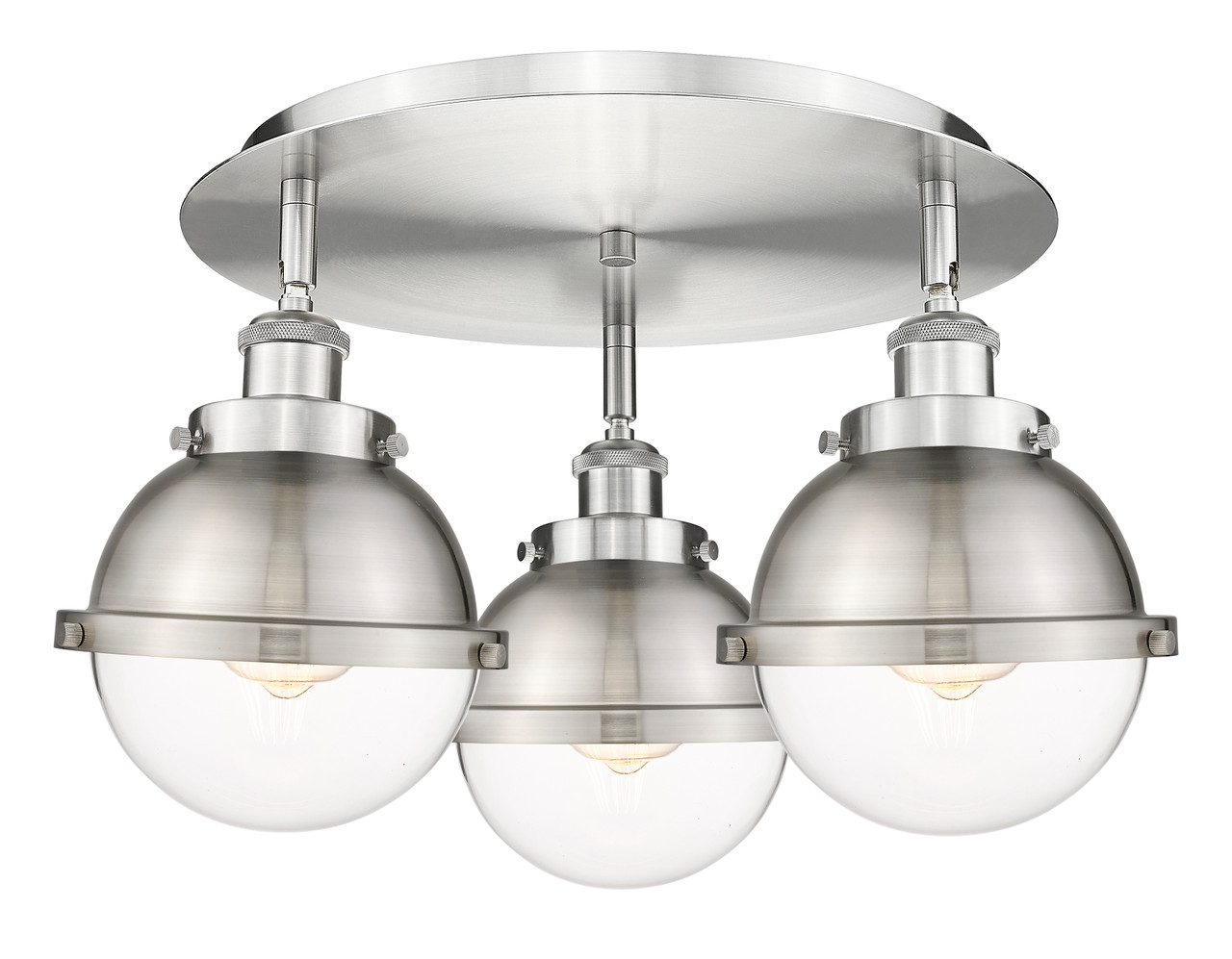 INNOVATIONS 916-3C-SN-HFS-62-SN Ballston Urban 3 18.25 inch Flush Mount Satin Nickel