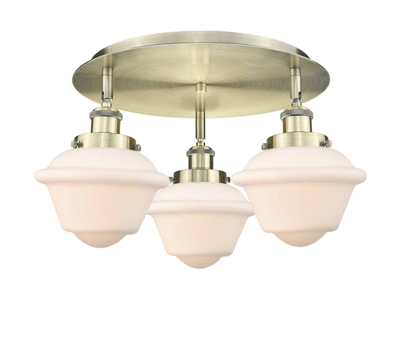 INNOVATIONS 916-3C-AB-G531 Oxford 3 18.25 inch Flush Mount Antique Brass