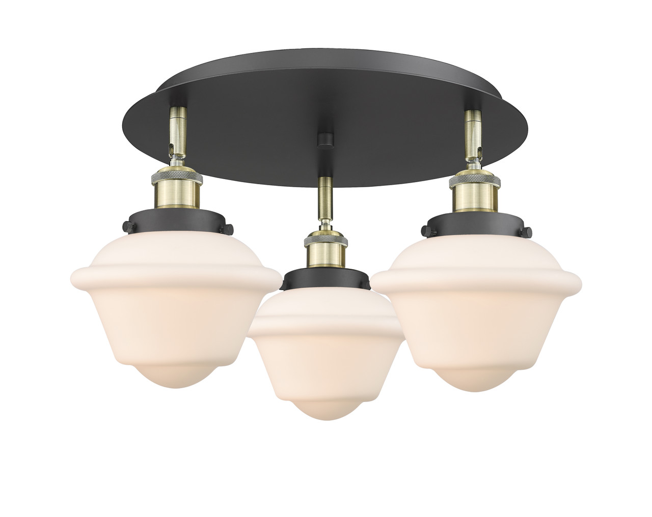 INNOVATIONS 916-3C-BAB-G531 Oxford 3 18.25 inch Flush Mount Black Antique Brass