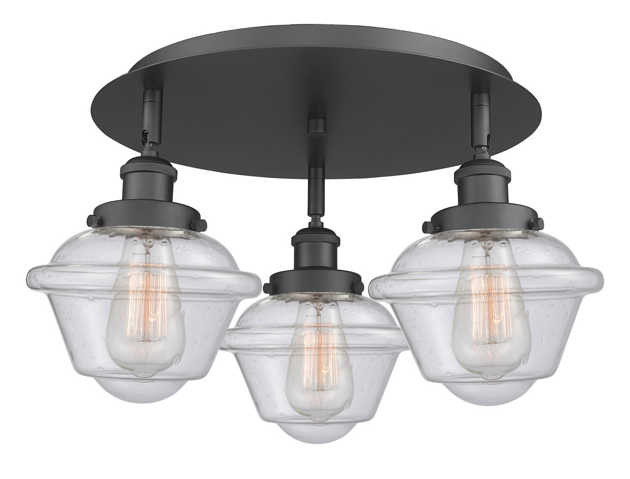 INNOVATIONS 916-3C-BK-G534 Oxford 3 18.25 inch Flush Mount Matte Black