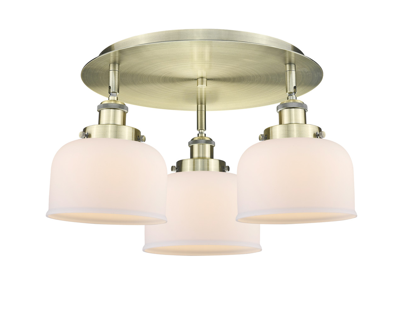INNOVATIONS 916-3C-AB-G71 Cone 3 19.75 inch Flush Mount Antique Brass