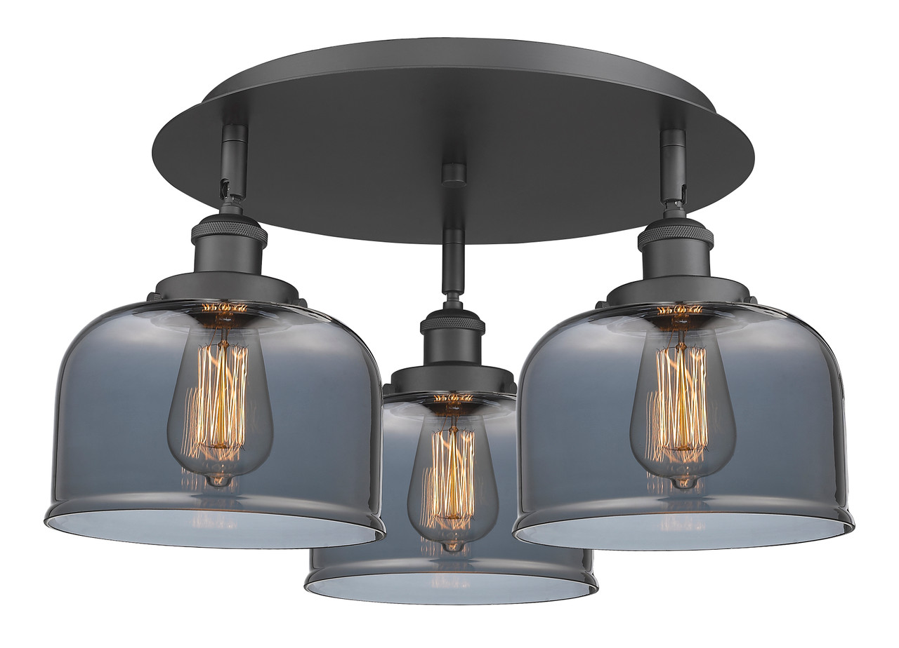 INNOVATIONS 916-3C-BK-G73 Cone 3 19.75 inch Flush Mount Matte Black