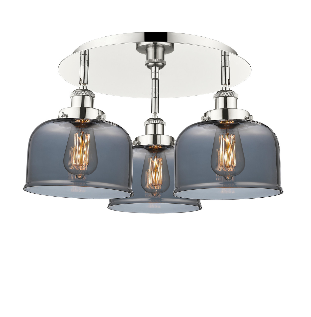 INNOVATIONS 916-3C-PN-G73 Cone 3 19.75 inch Flush Mount Polished Nickel