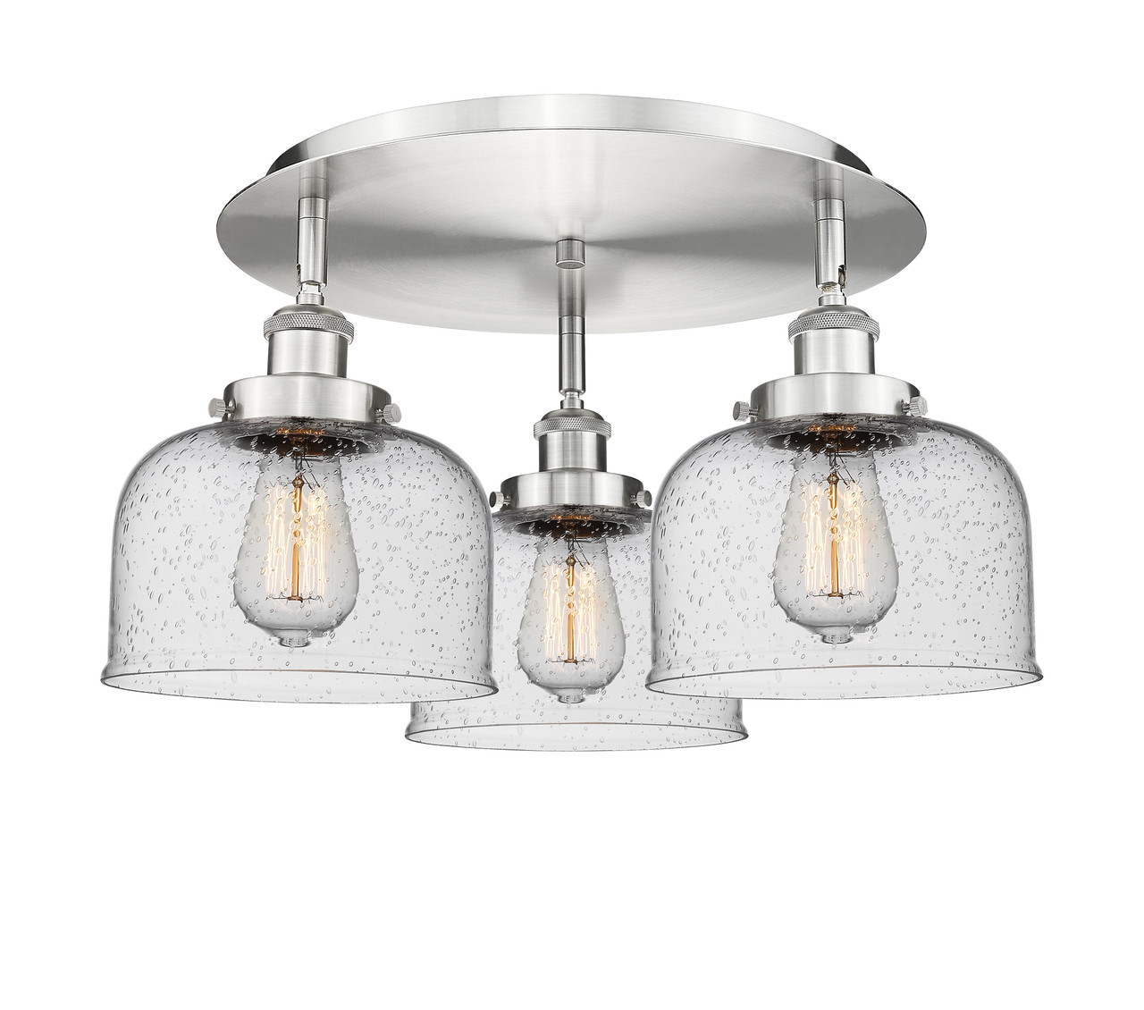 INNOVATIONS 916-3C-SN-G74 Cone 3 19.75 inch Flush Mount Satin Nickel