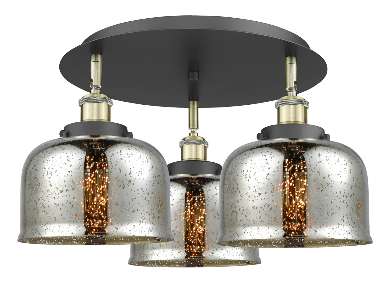 INNOVATIONS 916-3C-BAB-G78 Cone 3 19.75 inch Flush Mount Black Antique Brass