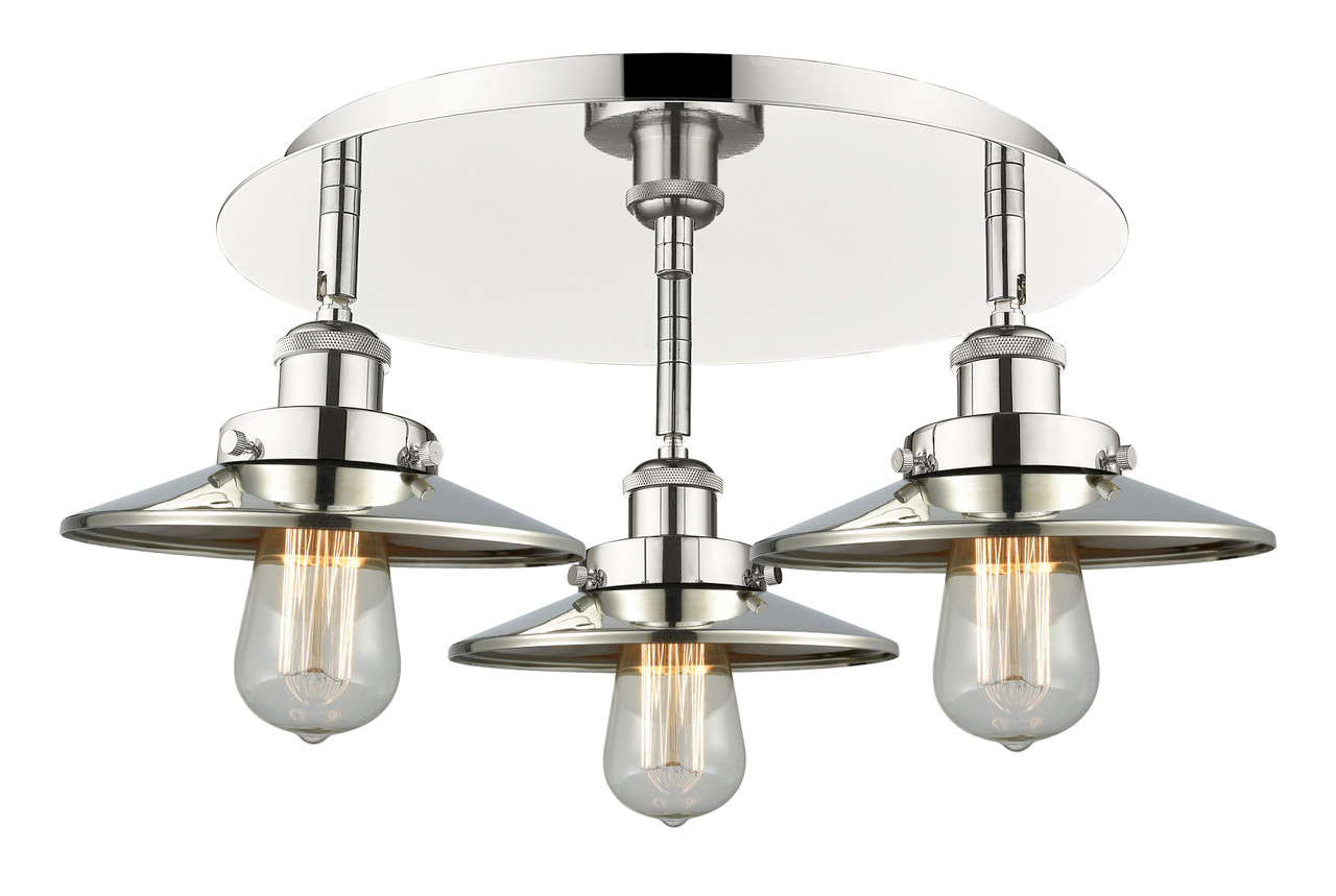 INNOVATIONS 916-3C-PN-M1-PN Ballston Urban 3 19.75 inch Flush Mount Polished Nickel
