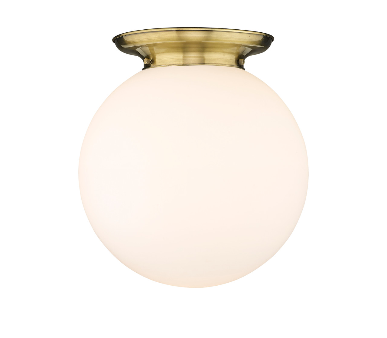 INNOVATIONS 221-1F-AB-G201-16 Beacon 1 16 inch Flush Mount Antique Brass