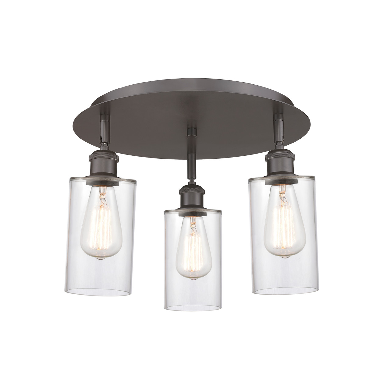 INNOVATIONS 516-3C-OB-G802 Clymer 3 15.625 inch Flush Mount Oil Rubbed Bronze