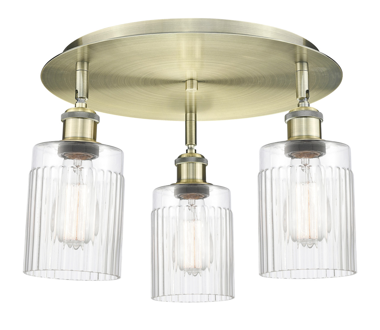 INNOVATIONS 516-3C-AB-G342 Hadley 3 16.25 inch Flush Mount Antique Brass