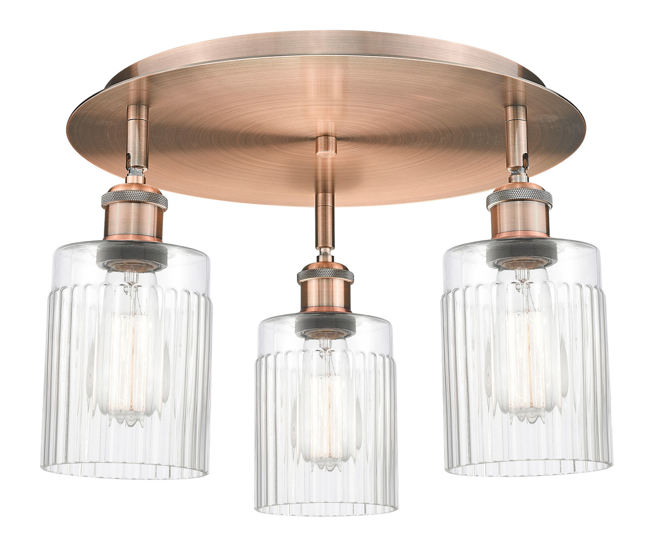 INNOVATIONS 516-3C-AC-G342 Hadley 3 16.25 inch Flush Mount Antique Copper