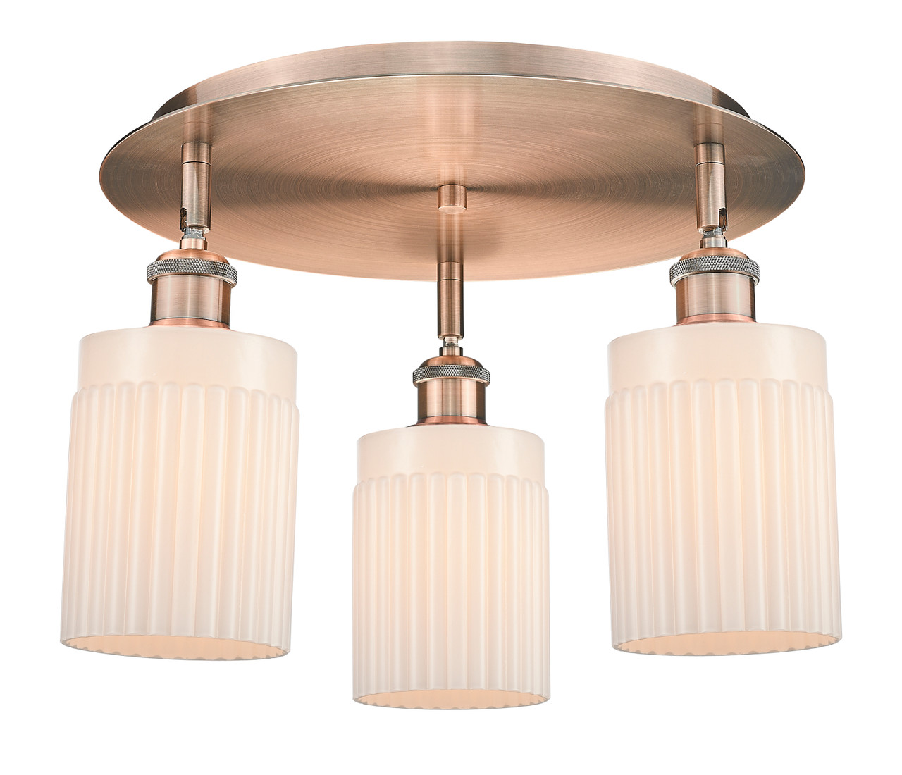 INNOVATIONS 516-3C-AC-G341 Hadley 3 16.25 inch Flush Mount Antique Copper