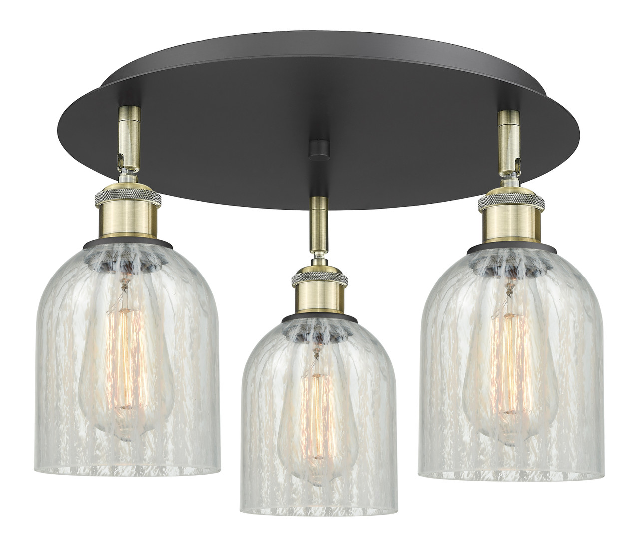 INNOVATIONS 516-3C-BAB-G2511 Caledonia 3 16.75 inch Flush Mount Black Antique Brass