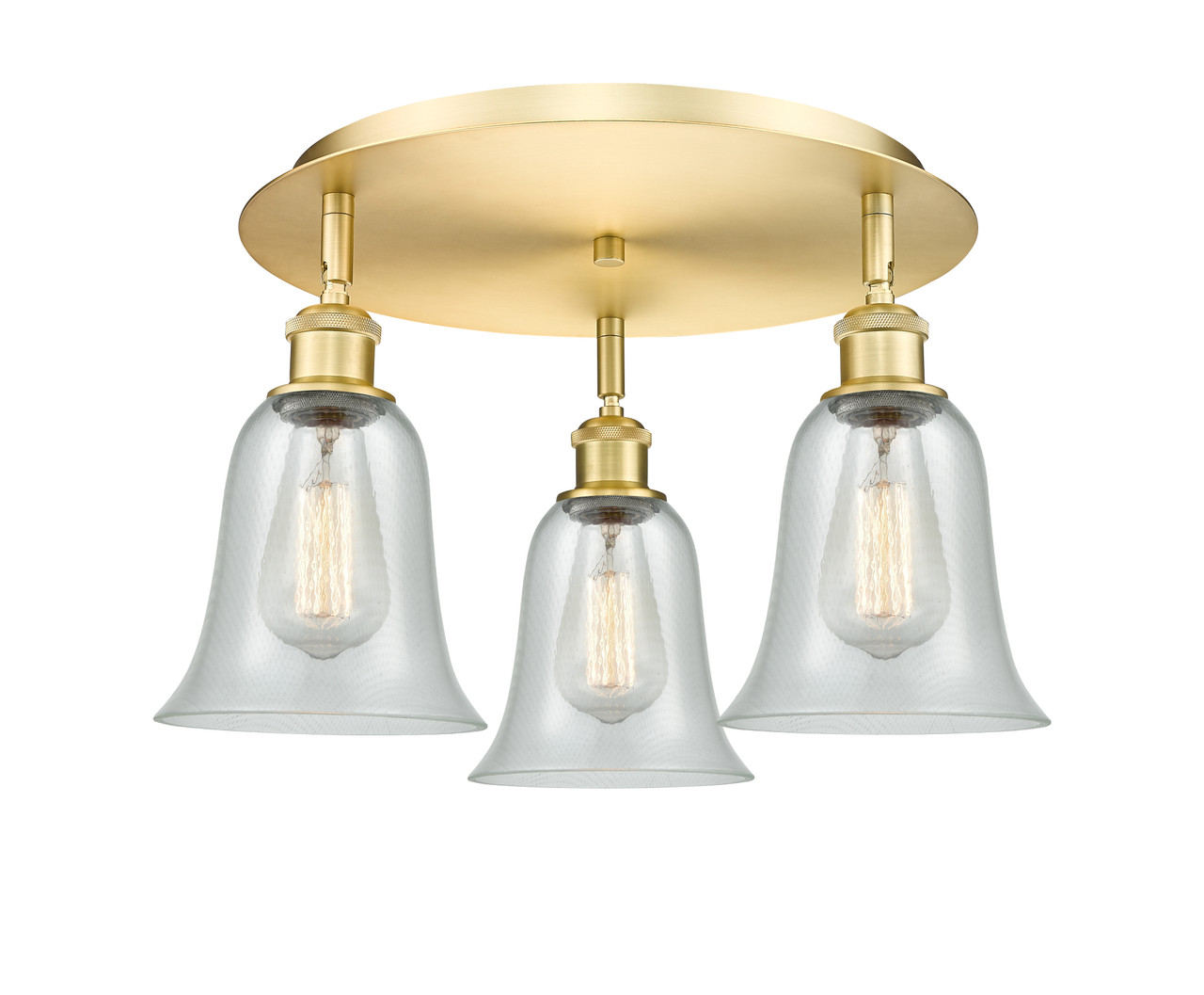 INNOVATIONS 516-3C-SG-G2812 Hanover 3 18 inch Flush Mount Satin Gold