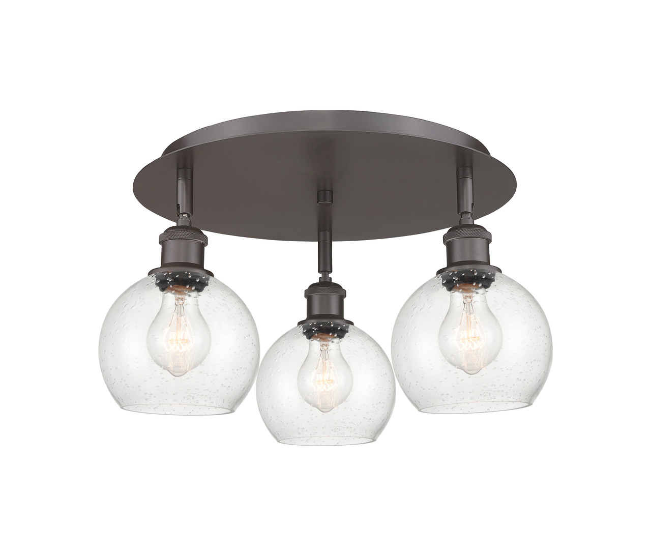 INNOVATIONS 516-3C-OB-G124-6 Athens 3 17.75 inch Flush Mount Oil Rubbed Bronze
