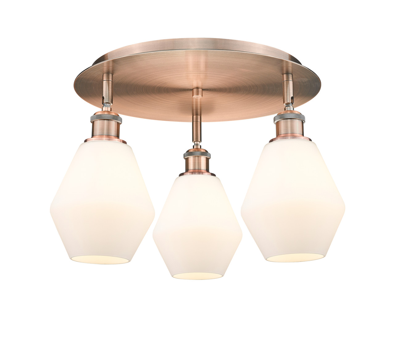 INNOVATIONS 516-3C-AC-G651-6 Cindyrella 3 17.75 inch Flush Mount Antique Copper
