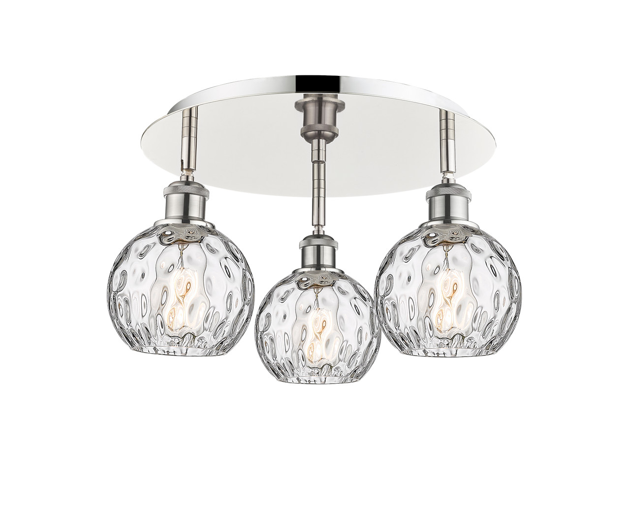 INNOVATIONS 516-3C-PN-G1215-6 Athens Water Glass 3 17.625 inch Flush Mount Polished Nickel