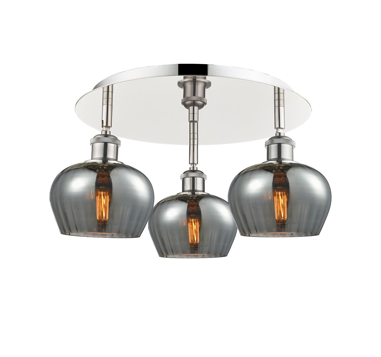 INNOVATIONS 516-3C-PN-G93 Fenton 3 18.25 inch Flush Mount Polished Nickel