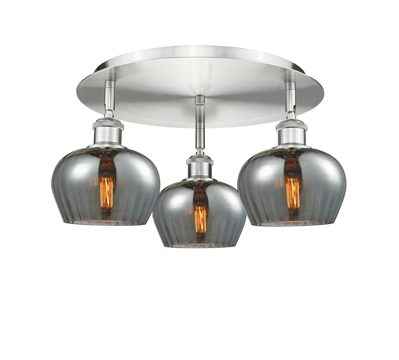 INNOVATIONS 516-3C-SN-G93 Fenton 3 18.25 inch Flush Mount Satin Nickel