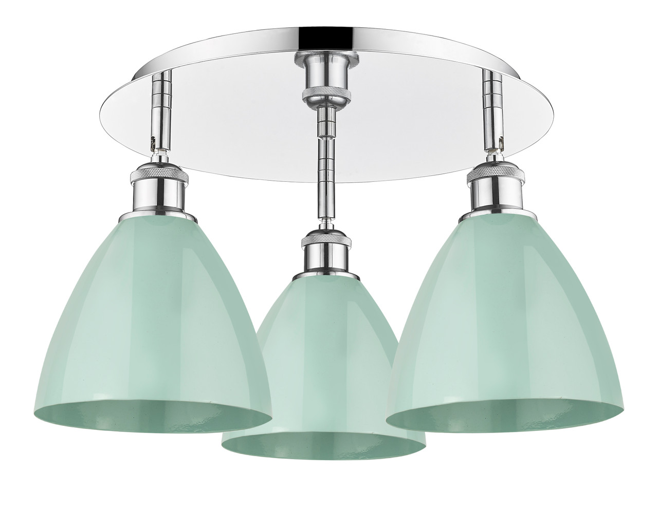 INNOVATIONS 516-3C-PC-MBD-75-SF Ballston Dome 3 19.25 inch Flush Mount Polished Chrome