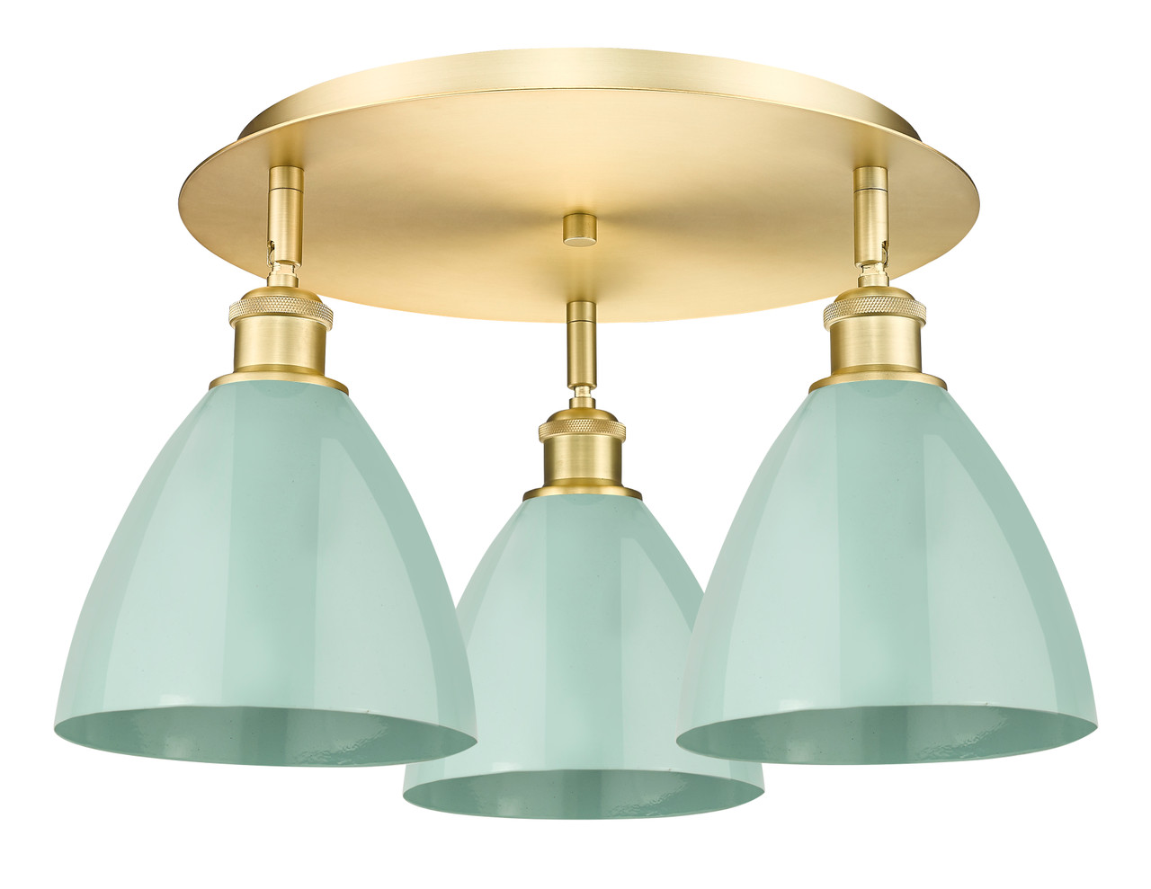 INNOVATIONS 516-3C-SG-MBD-75-SF Ballston Dome 3 19.25 inch Flush Mount Satin Gold