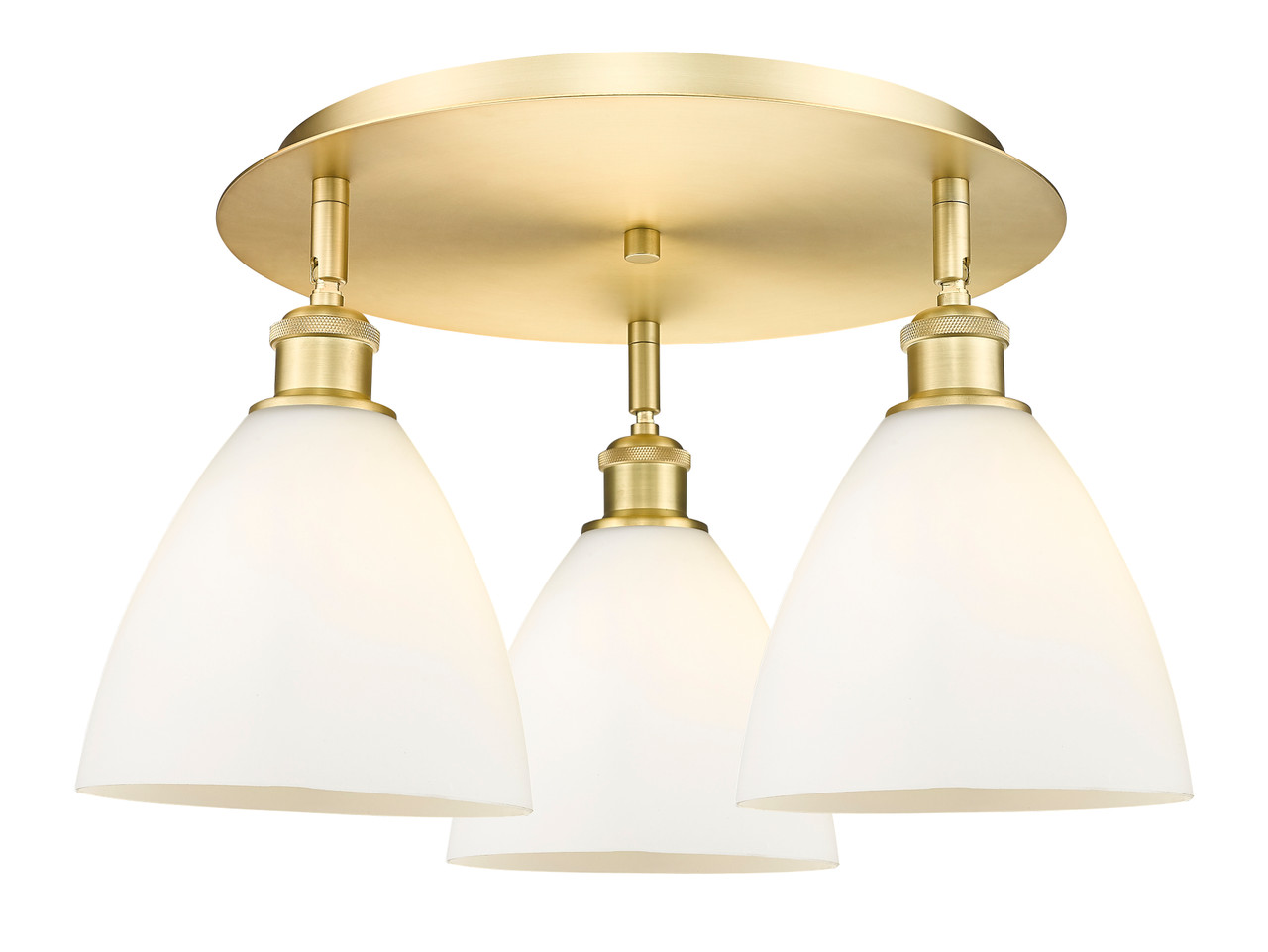 INNOVATIONS 516-3C-SG-GBD-751 Bristol Glass 3 19.25 inch Flush Mount Satin Gold