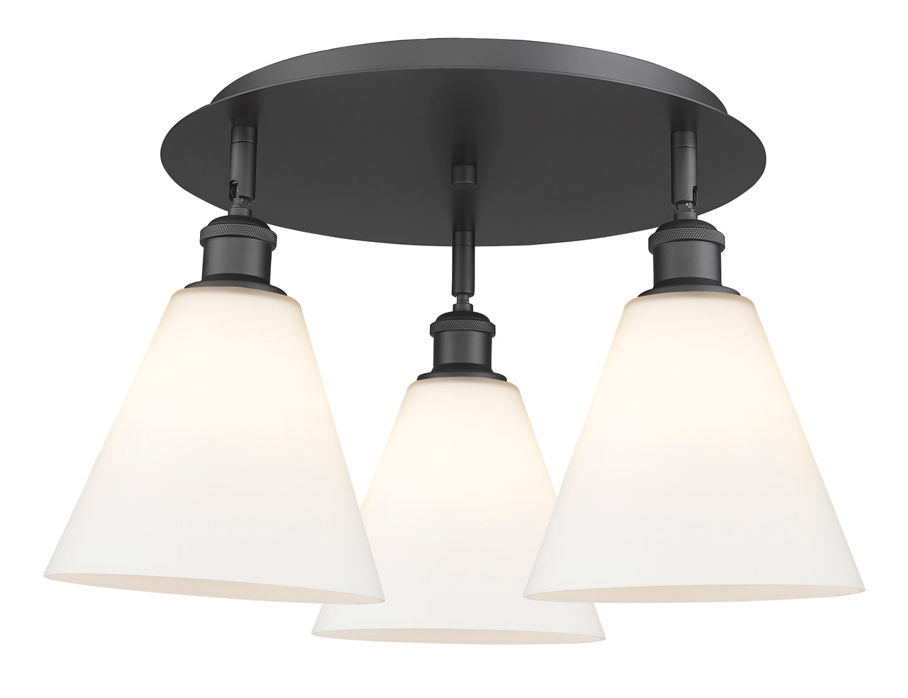 INNOVATIONS 516-3C-BK-GBC-81 Berkshire 3 19.75 inch Flush Mount Matte Black