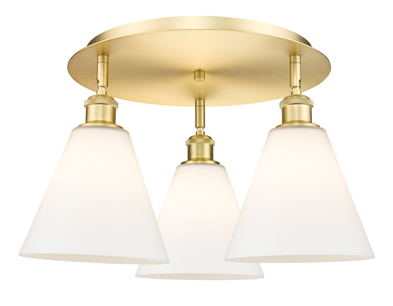 INNOVATIONS 516-3C-SG-GBC-81 Berkshire 3 19.75 inch Flush Mount Satin Gold