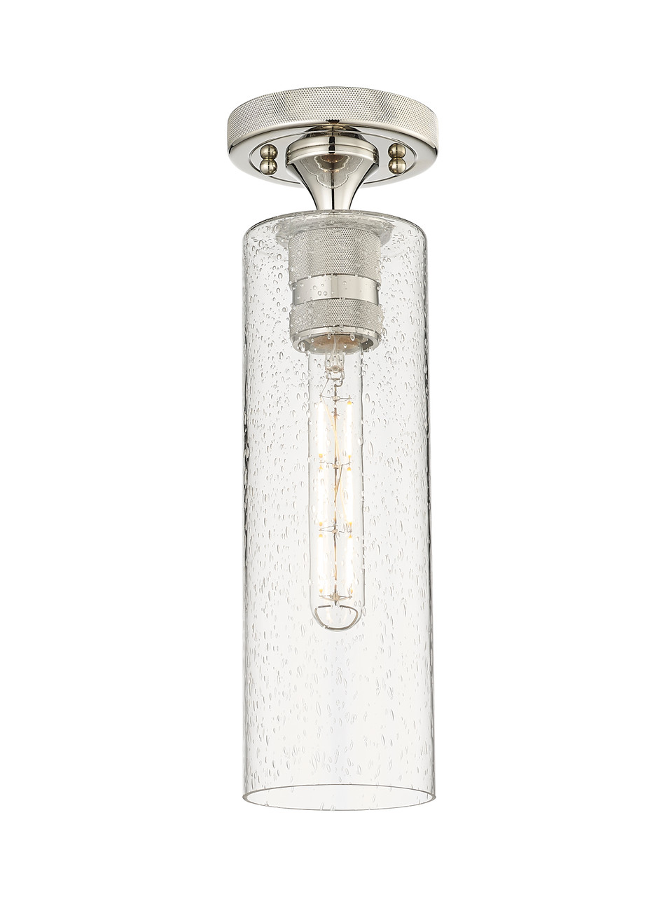 INNOVATIONS 434-1F-PN-G434-12SDY Crown Point 1 4.5 inch Flush Mount Polished Nickel