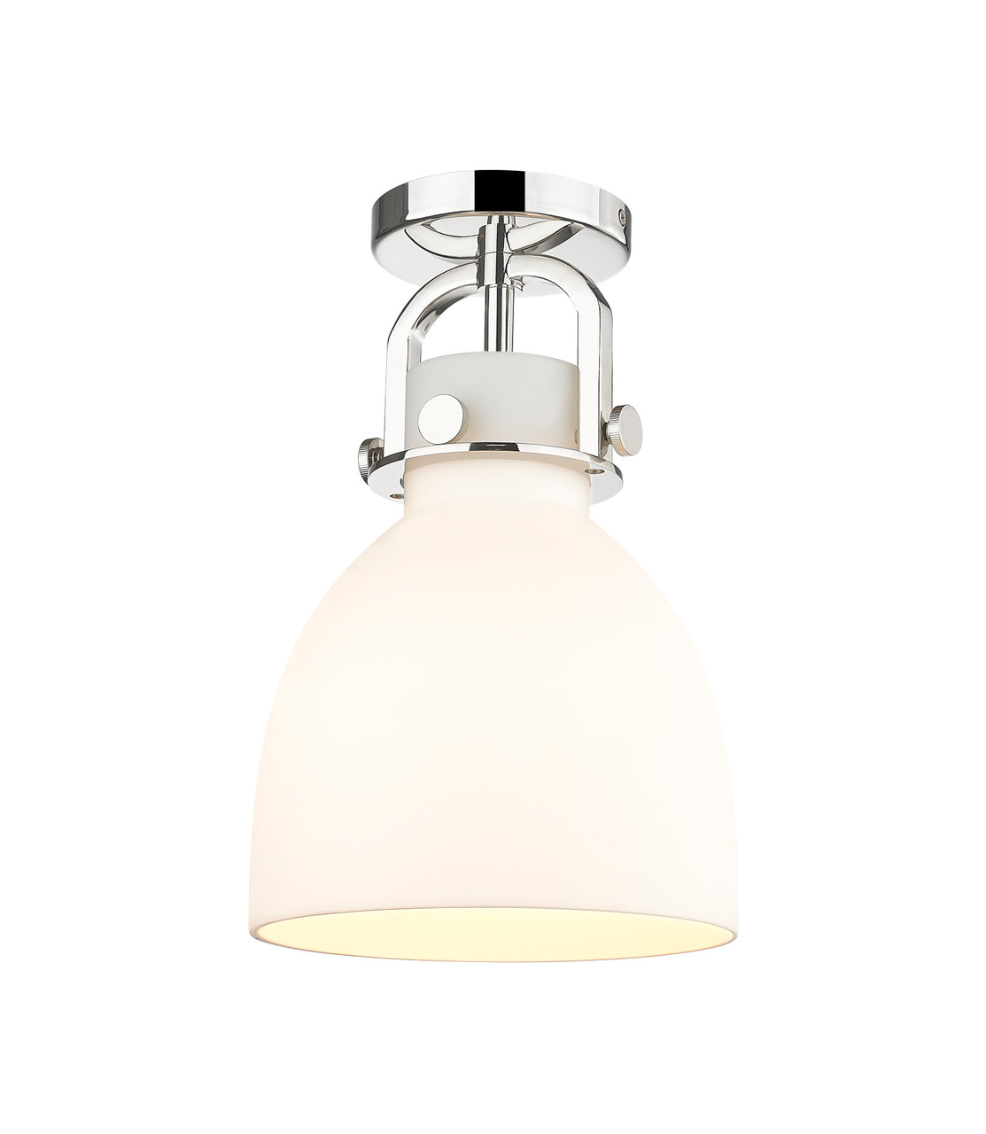 INNOVATIONS 410-1F-PN-G412-8WH Newton Bell 1 8 inch Flush Mount Polished Nickel INNOVATIONS 410-1F-PN-G412-8WH Newton Bell 1 8 inch Flush Mount Polished Nickel
