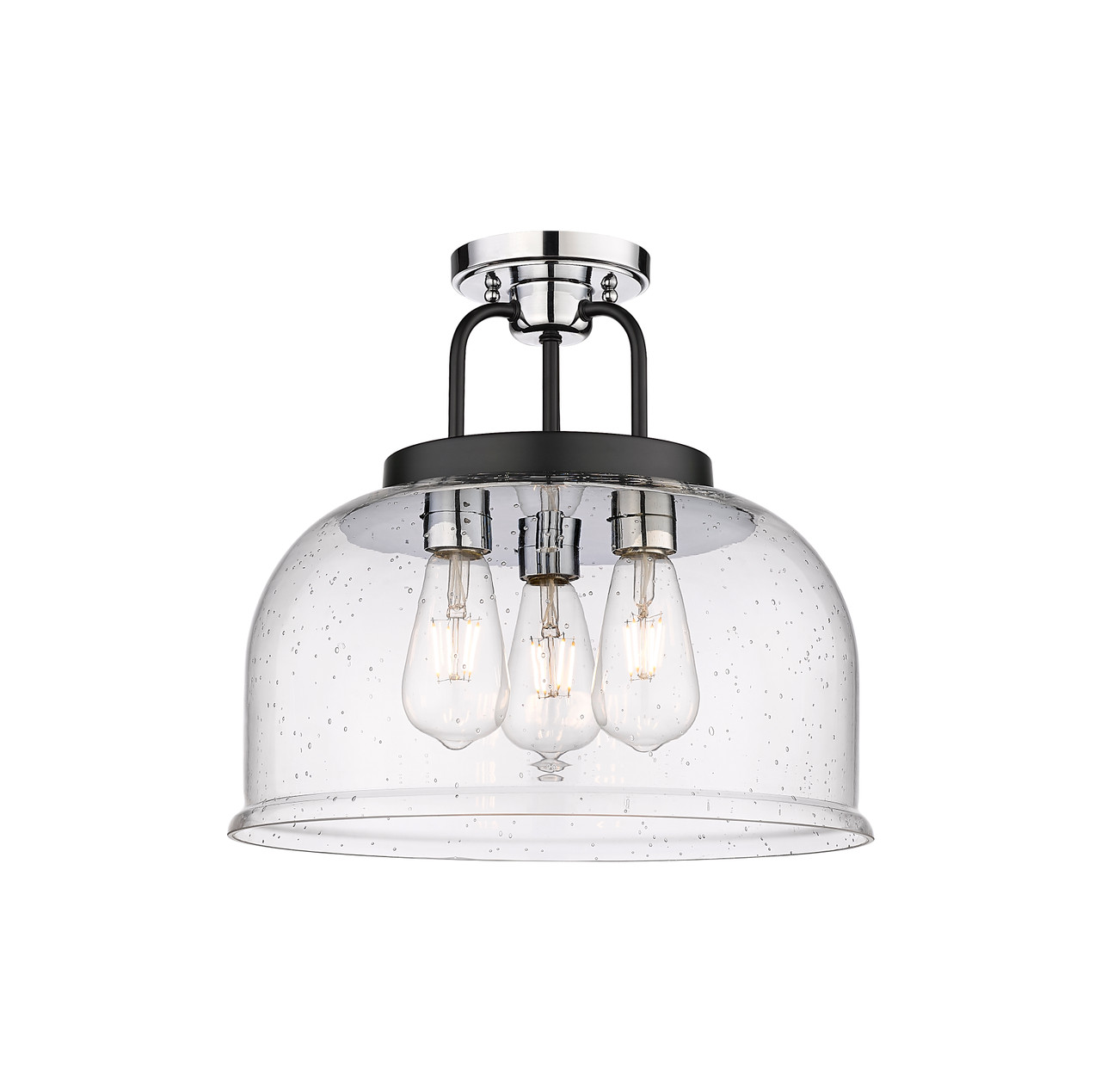 INNOVATIONS 239-3C-BPC-G239-15SDY Kahana 3 15 inch Flush Mount Black Polished Chrome