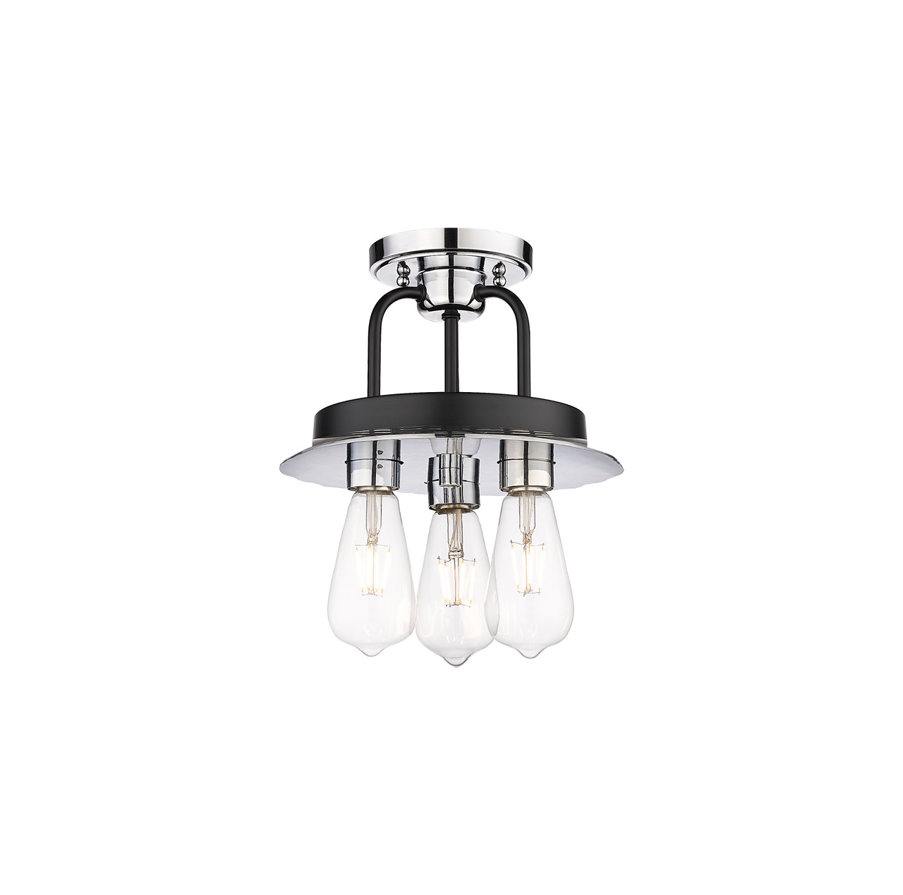 INNOVATIONS 239-3C-BPC Kahana 3 15 inch Flush Mount Black Polished Chrome