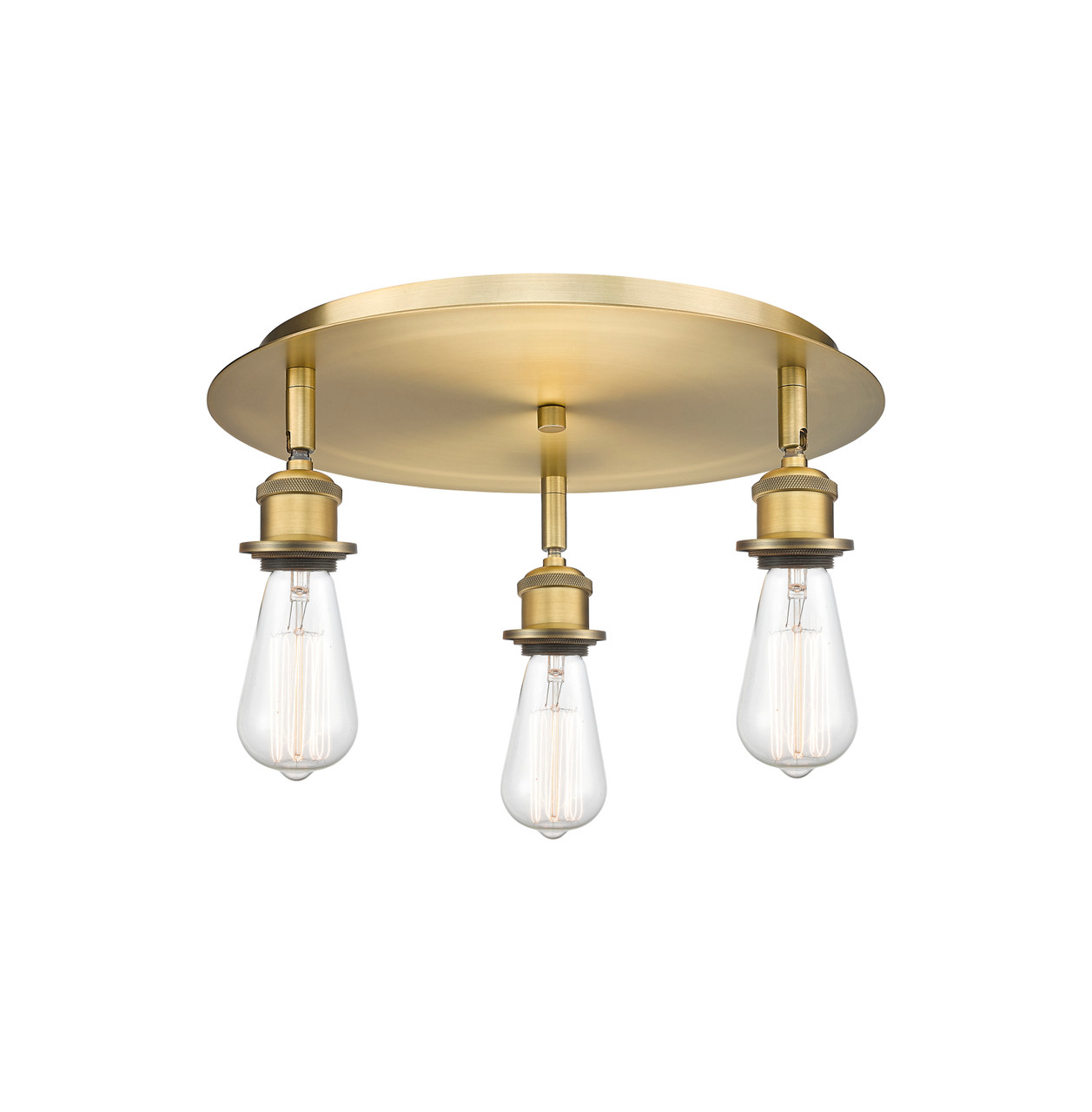 INNOVATIONS 516-3C-BB Ballston 3 11.75 inch Flush Mount Brushed Brass