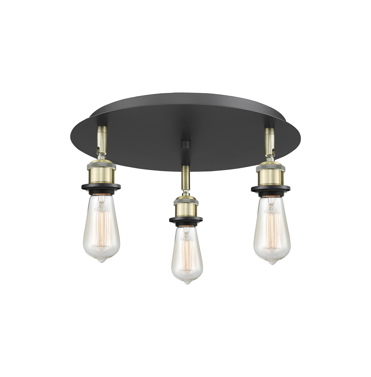 INNOVATIONS 916-3C-BAB Ballston Urban 3 11.75 inch Flush Mount Black Antique Brass