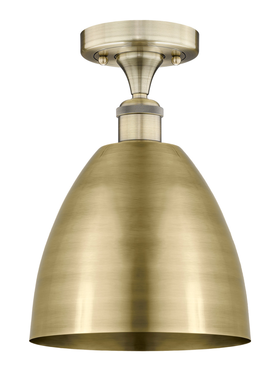 INNOVATIONS 616-1F-AB-MBD-9-AB Metal Bristol 1 9 inch Semi-Flush Mount Antique Brass