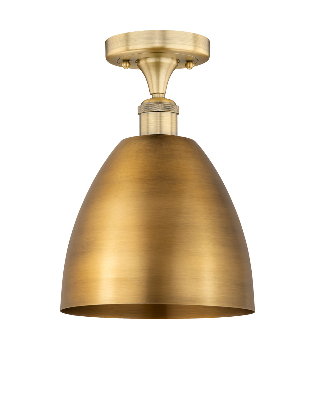 INNOVATIONS 616-1F-BB-MBD-9-BB Metal Bristol 1 Light 9 inch Semi-Flush Mount Brushed Brass