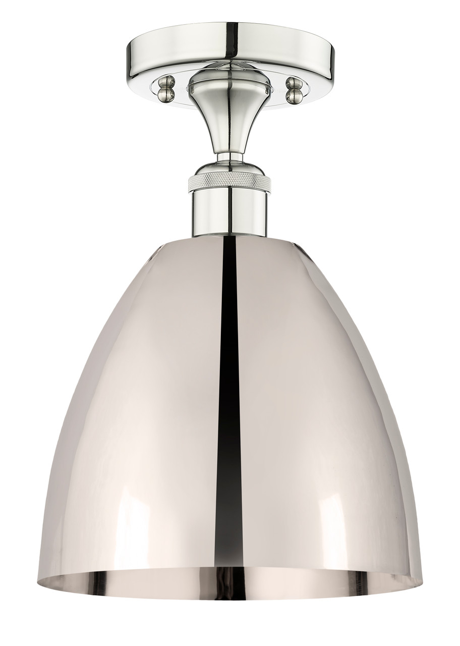 INNOVATIONS 616-1F-PN-MBD-9-PN Metal Bristol 1 Light 9 inch Semi-Flush Mount Polished Nickel