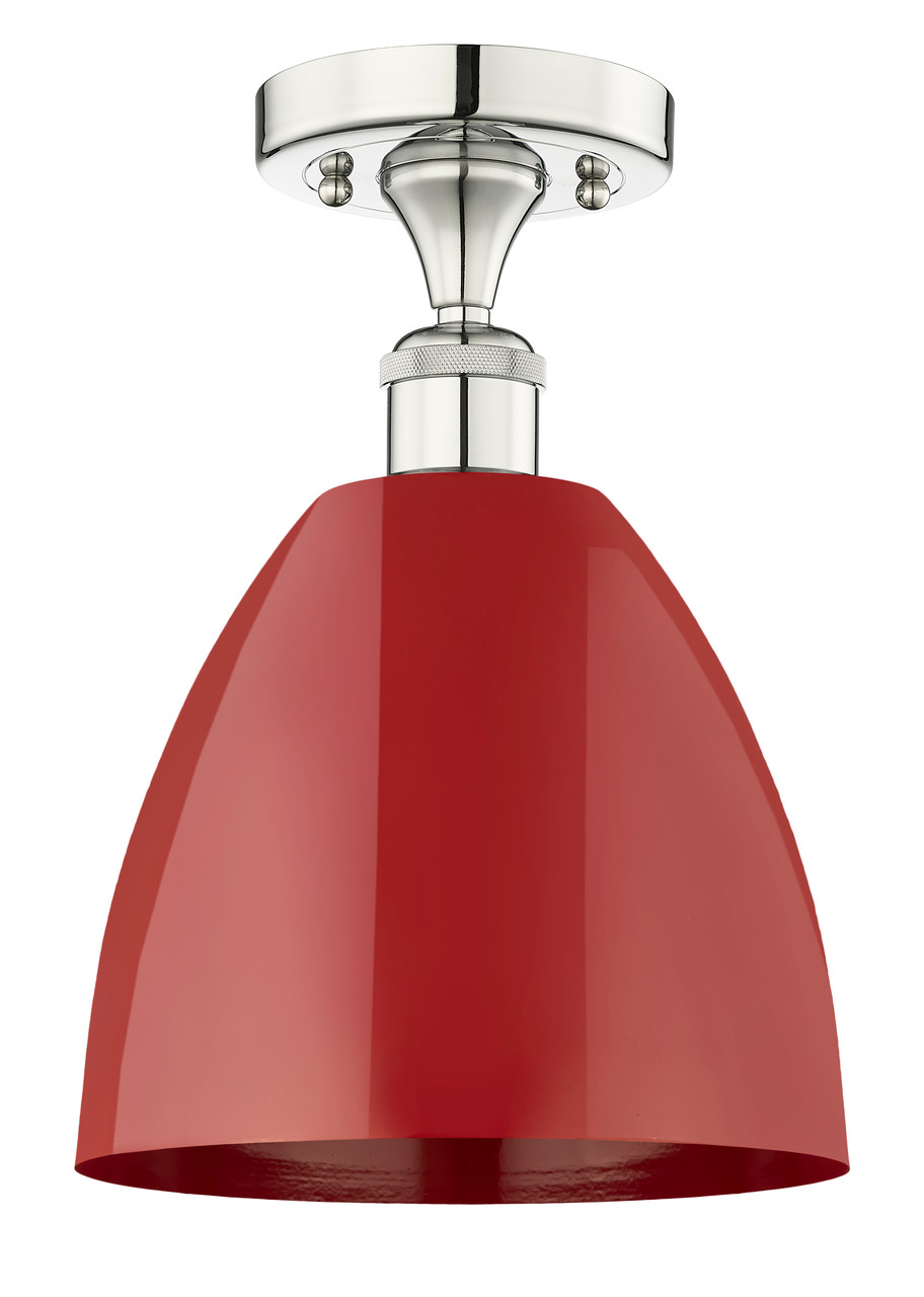 INNOVATIONS 616-1F-PN-MBD-9-RD Plymouth Dome 1 9 inch Semi-Flush Mount Polished Nickel